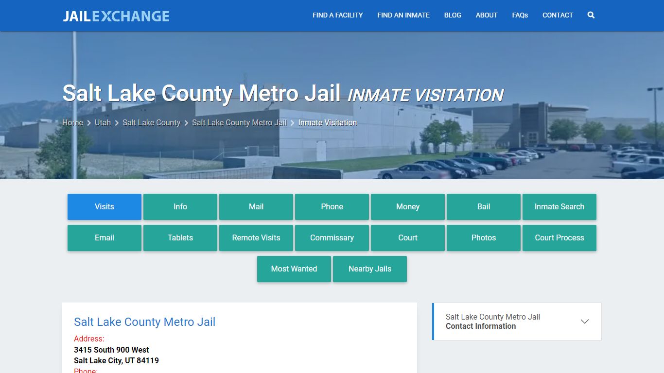 Inmate Visitation - Salt Lake County Metro Jail, UT - Jail Exchange